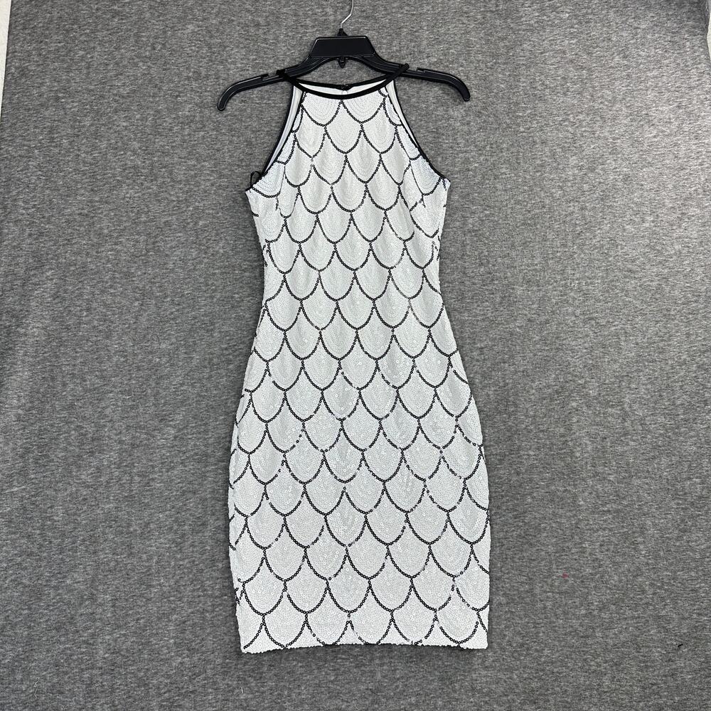 Cache Sequin Halter Dress Size 0 Scallop Flapper … - image 3
